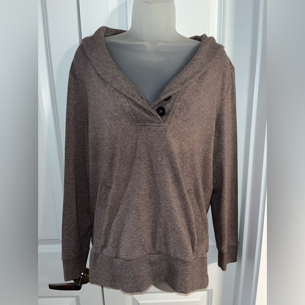 Banana Republic Womens Brown Long Sleeve Shawl Collar Pullover Size Large - Picture 2 of 16